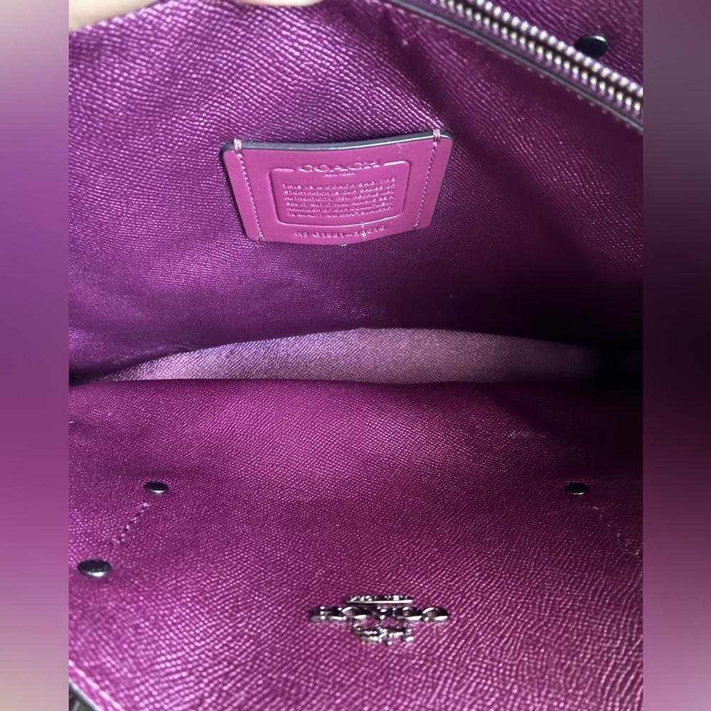 Coach Pebbled Leather Tote in Plum - Picture 13 of 16